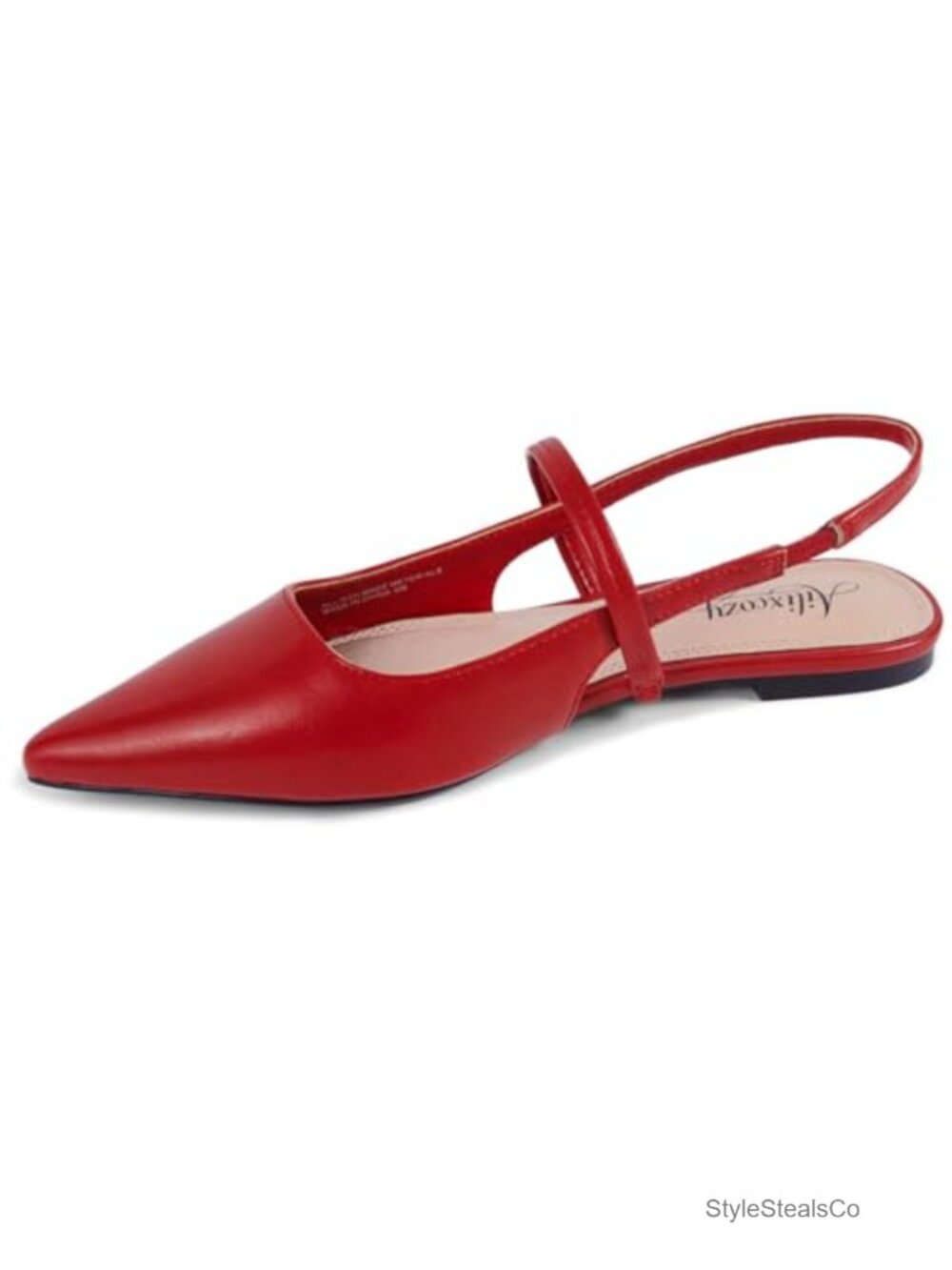 Women Slingback Flats Pointed Toe Square Topline Slim Fit Mary Jane Shoes